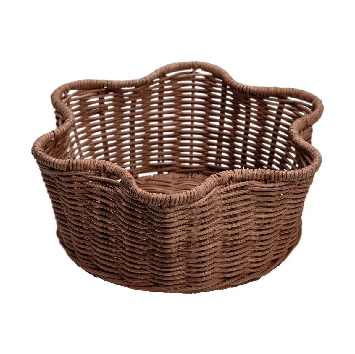 Rattan Round kurv, Mørk brun, 23 cm