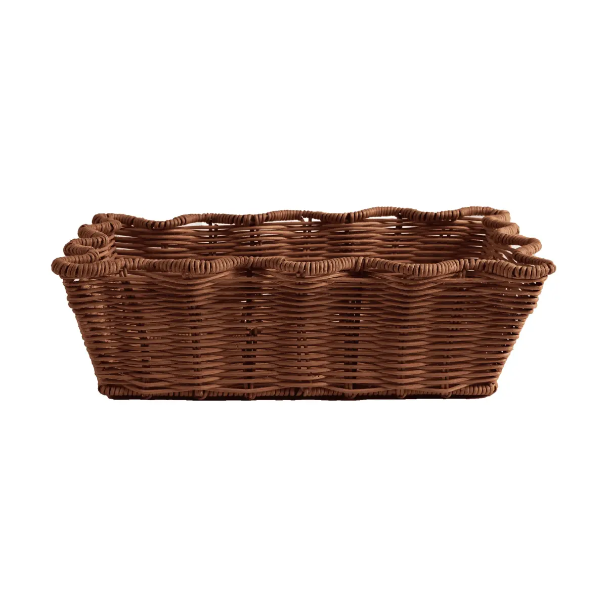 Scallop Rattan kurv, Dark Brown, 20x30 cm