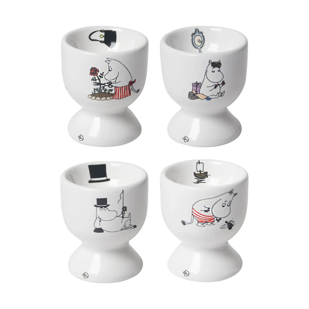 Mummi Joy eggeglass 4 stk., Hvit-multi