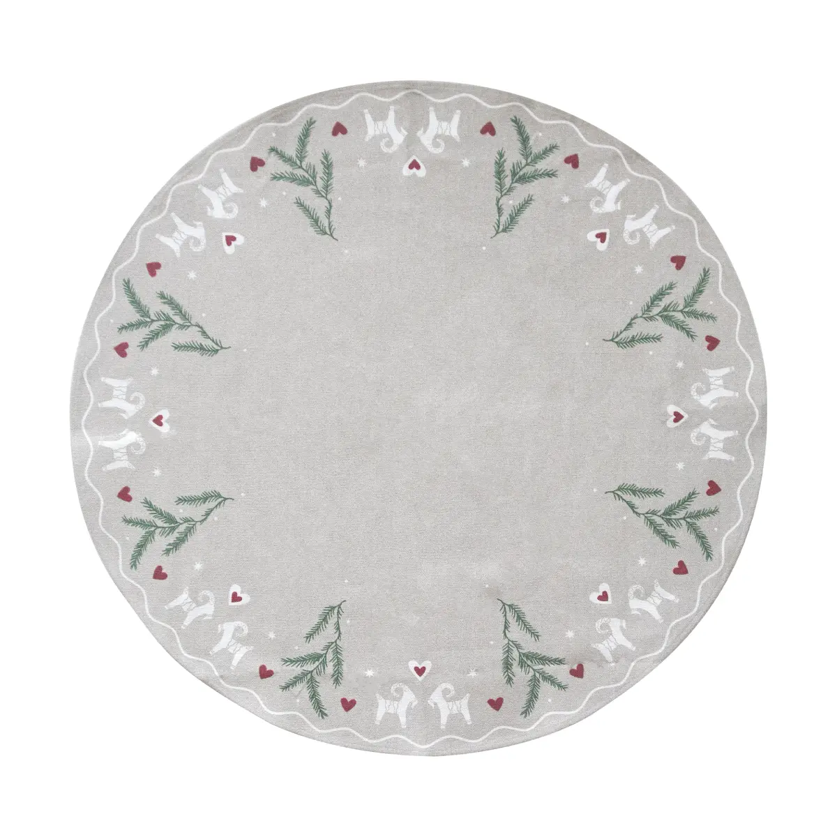 Yule Goat juletreteppe Ø110 cm, Beige