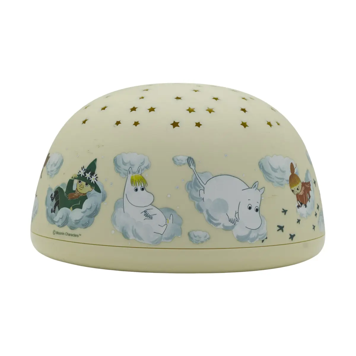 Mummitrollet nattlampe med stjernehimmel og musikk, Gul