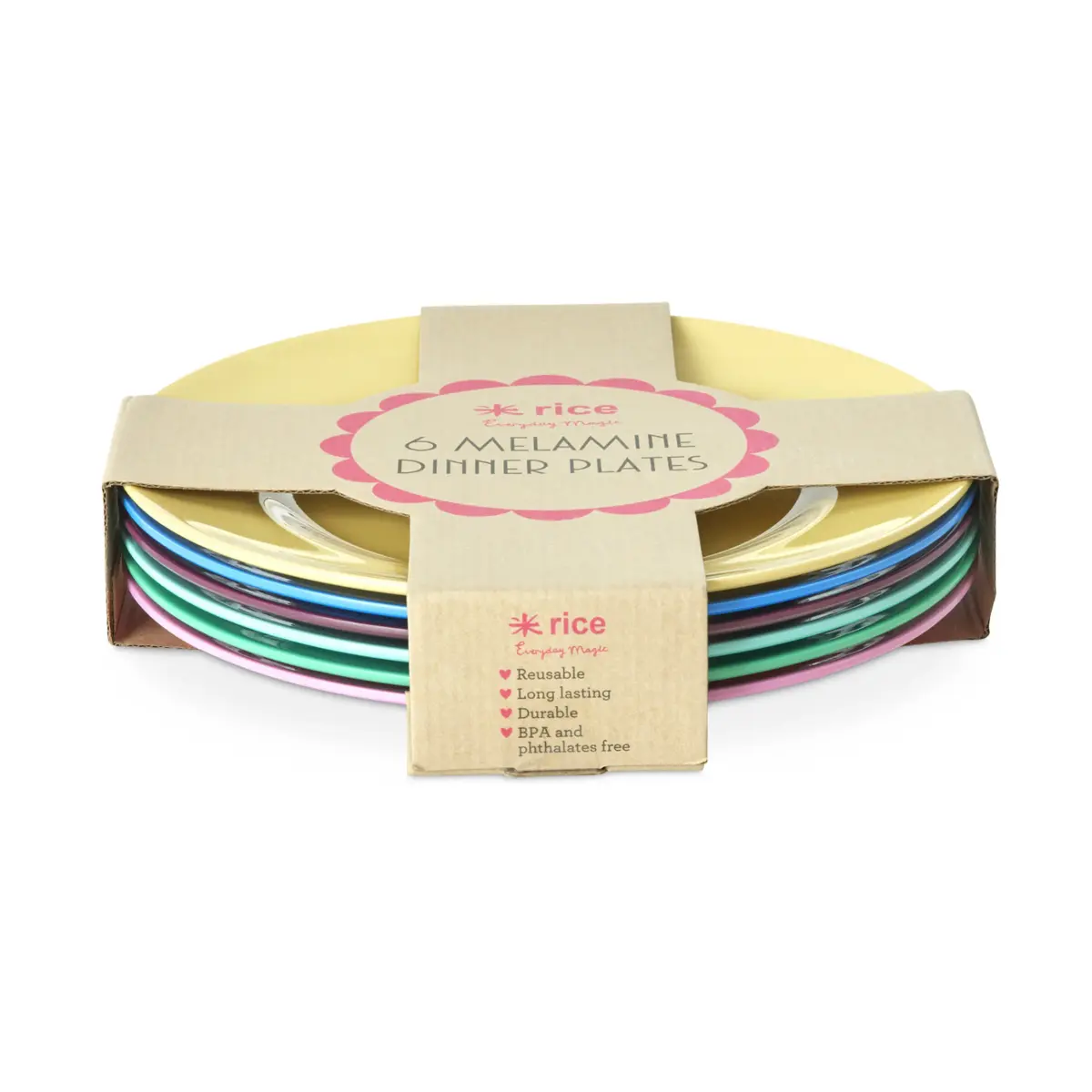 Rice melamintallerken Ø26 cm 6-pk, Show youre true colors