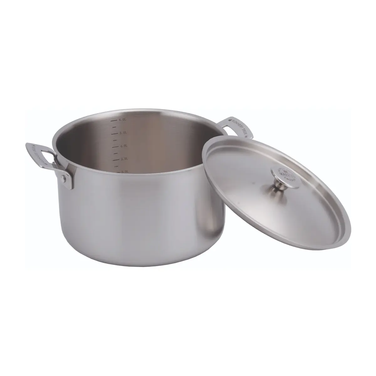 Inox gryte rustfri med lokk, 6 l