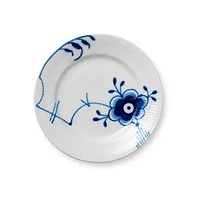 Blue Fluted Mega tallerken 6, Diameter 17 cm