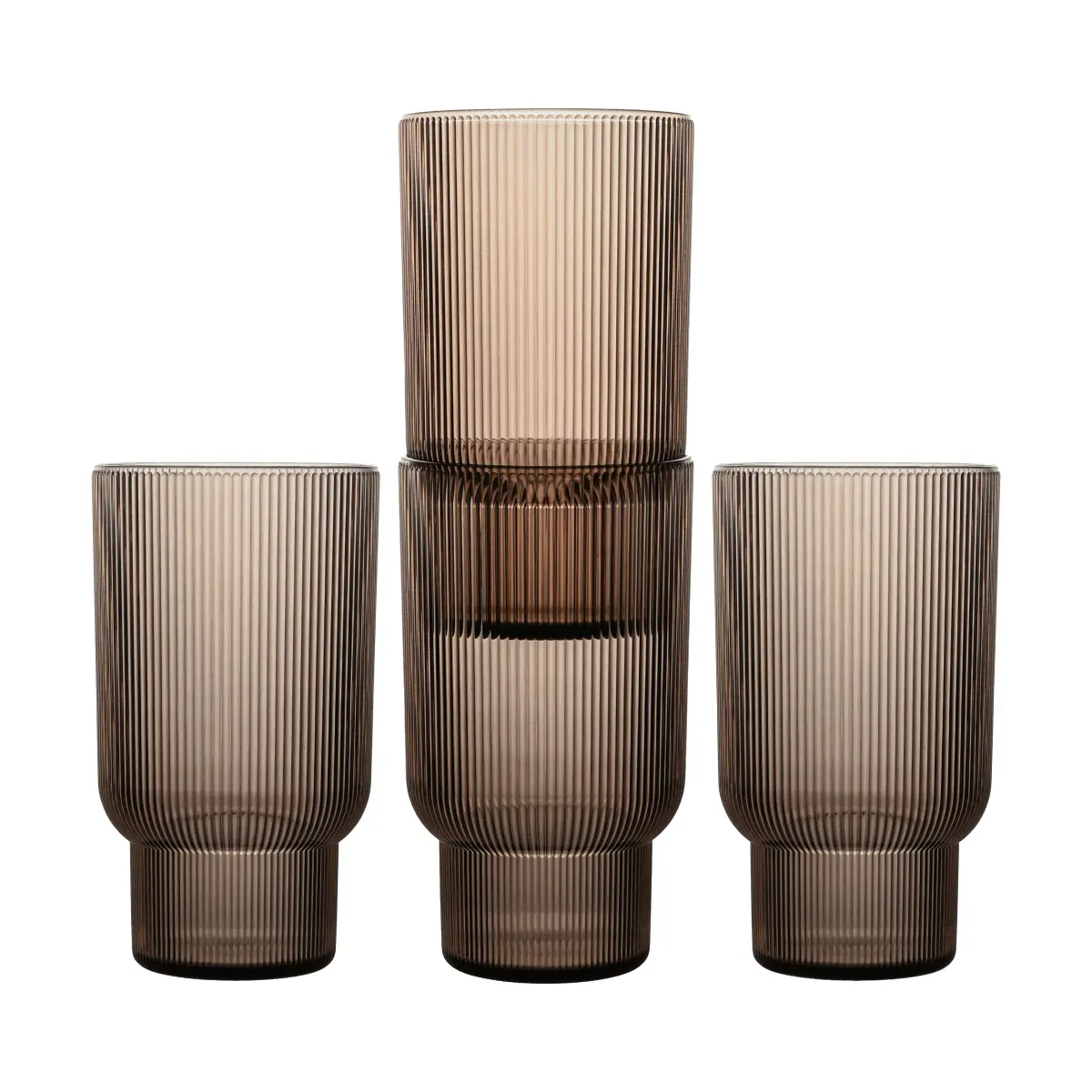 Billi drikkeglass 43 cl 4‑pk, Brun