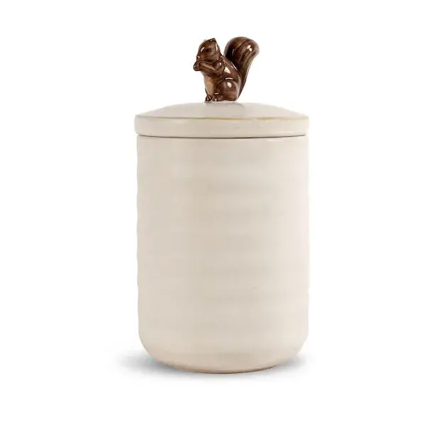 Ellen eikenøttkrukke med lokk Ø 10 cm, Offwhite