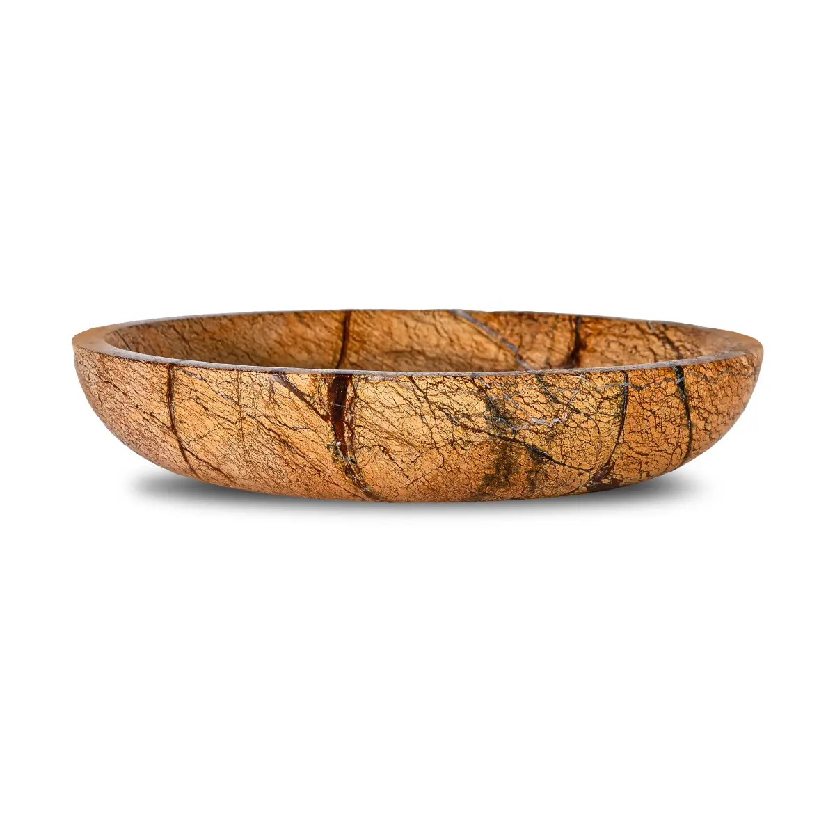 Sten bolle stor Ø28 cm, Brun skogsmarmor