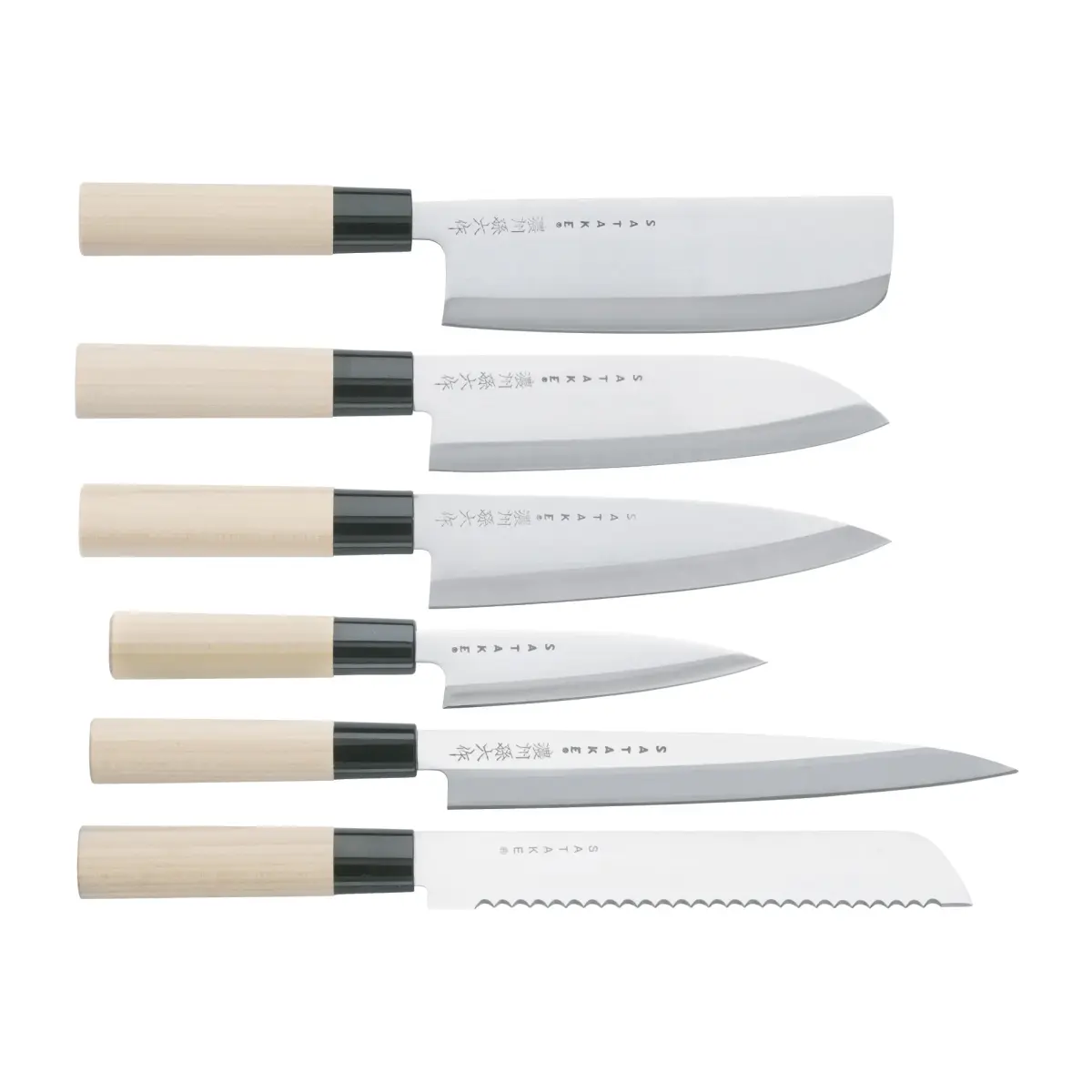 Knivsett i balsaboks 35 x 38 cm, 6 deler