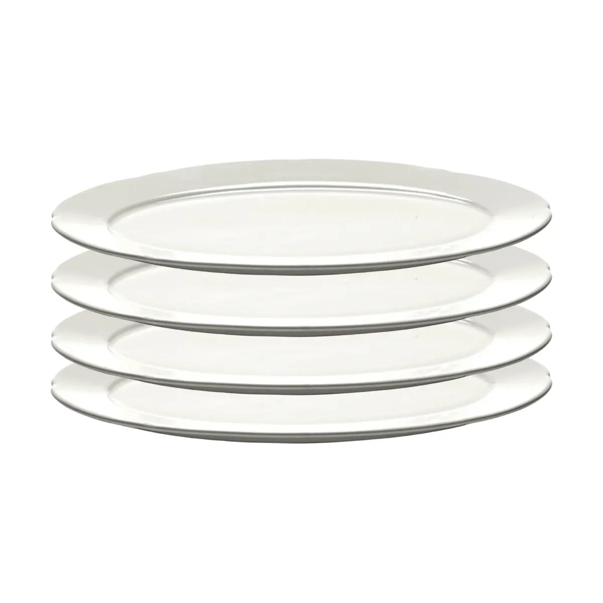 Silhouette oval tallerken S 10x18,5 cm 4-pakn., White