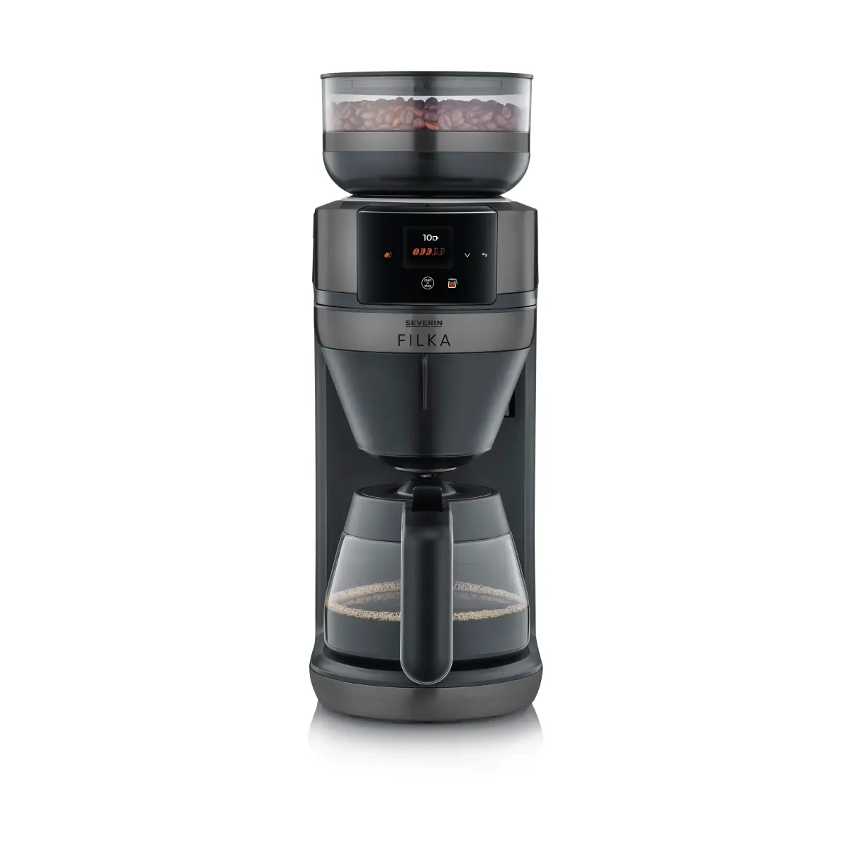 FILKA 2.0 KA 4854 helautomatisk kaffetrakter, Dark Inox, glasskanne