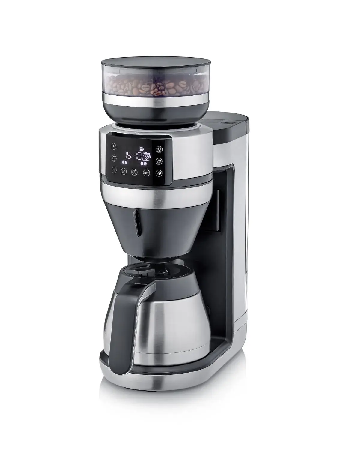 Severin KA 4851 FILKA helautomatisk kaffetrakter, Børstet stål-svart