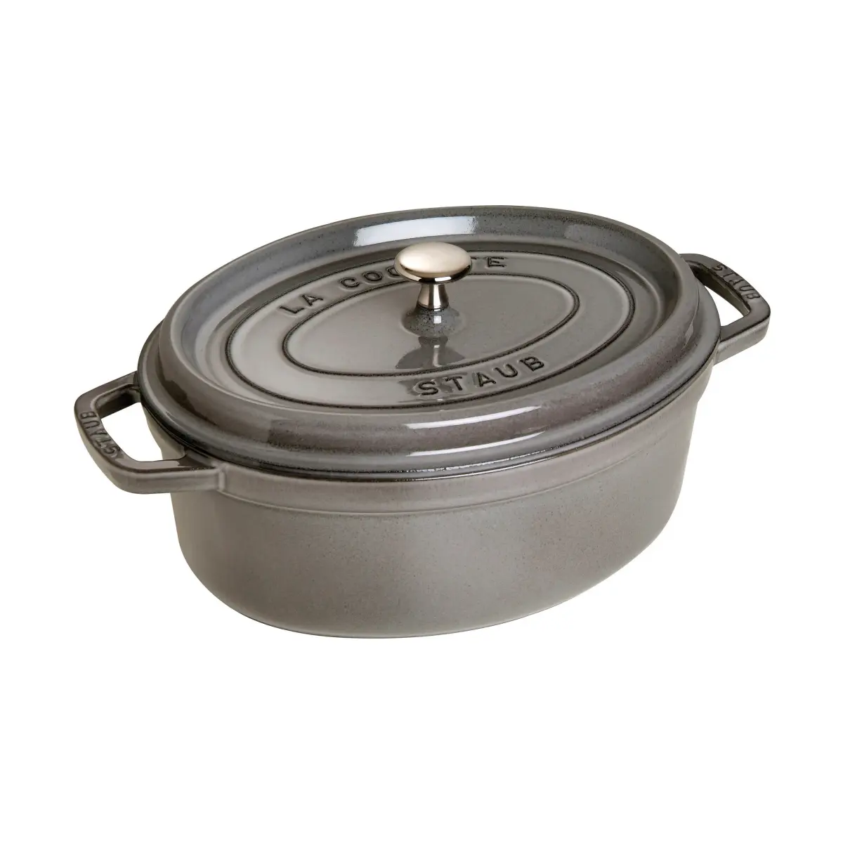 Staub La Cocotte oval gryte støpejern 3,2 L, Grafittgrå