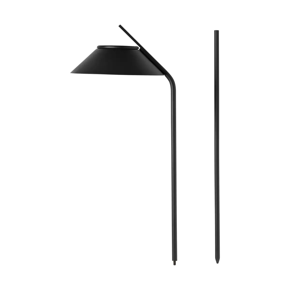 Vinkel solcellelampe, stolpe med stativ, Black
