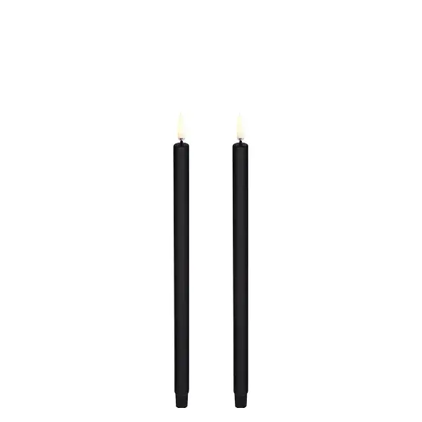 Taper mini LED-lys 2-pakning 1,3 x 25 cm, Svart