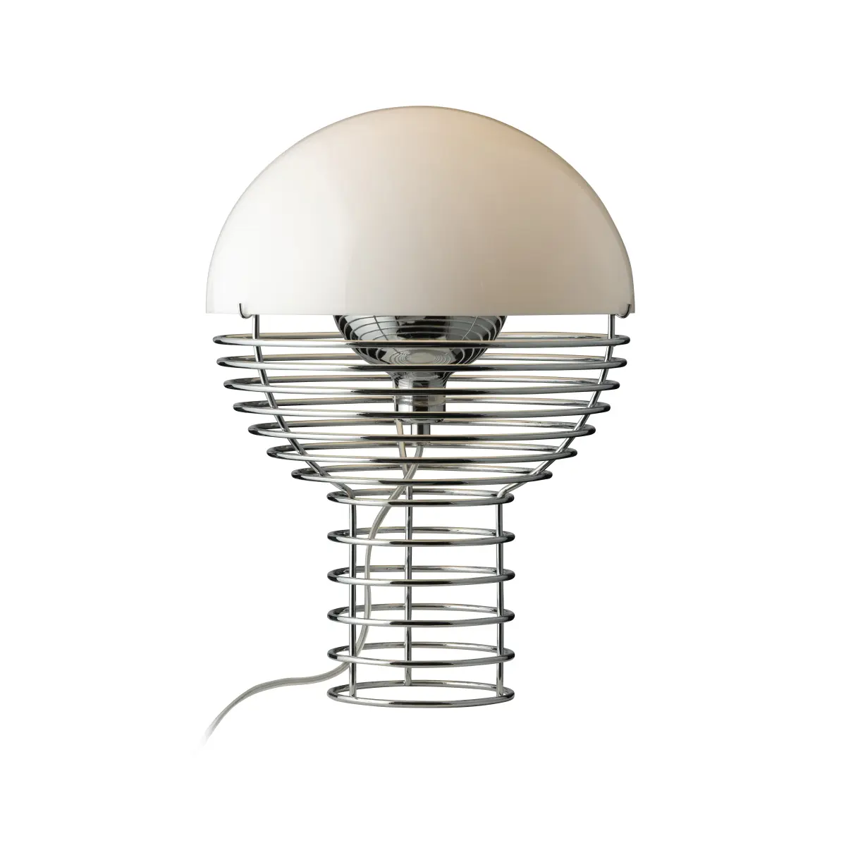 Wire bordlampe Ø 30 cm, Chrome-white