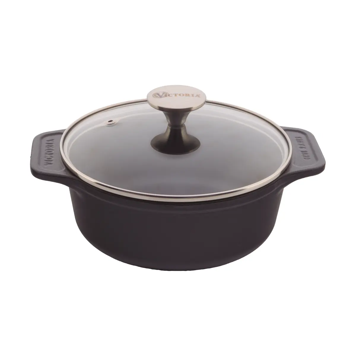 Victoria gryte støpejern glasslokk pre-seasoned, 1,9 l