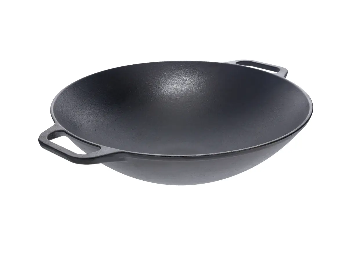 Wokpanne støpejern 36 cm, Svart