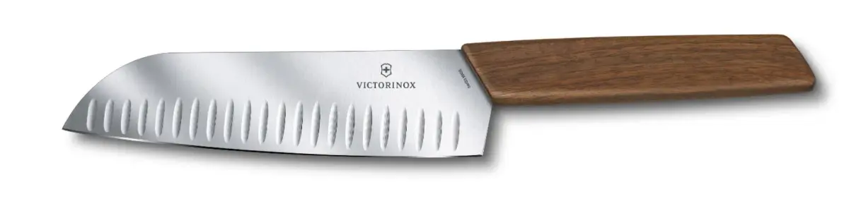 Swiss Modern Santokukniv 17 cm, Brun