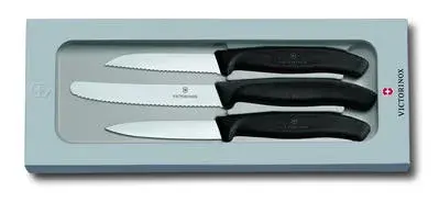 Victorinox grønnsaks- & skrelleknivsett 3 deler, Svart