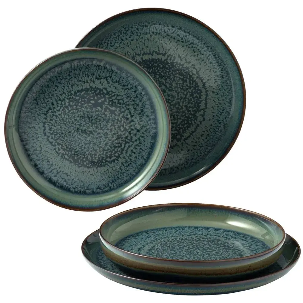 Crafted Breeze tallerkensett 4 deler, Grey-blue