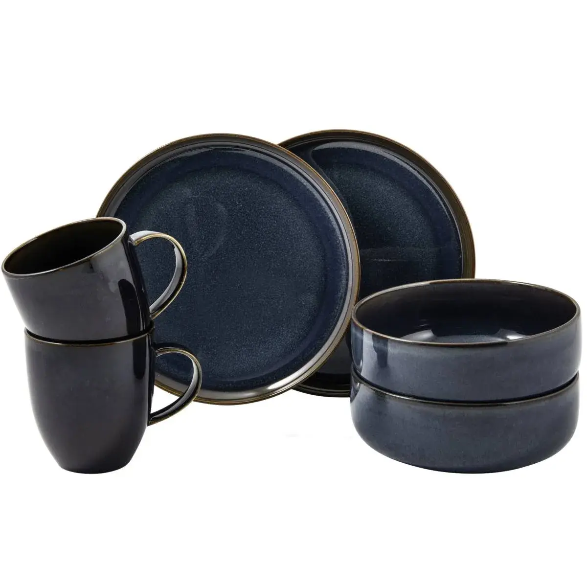 Crafted Denim frokostsett 6 deler, Blue