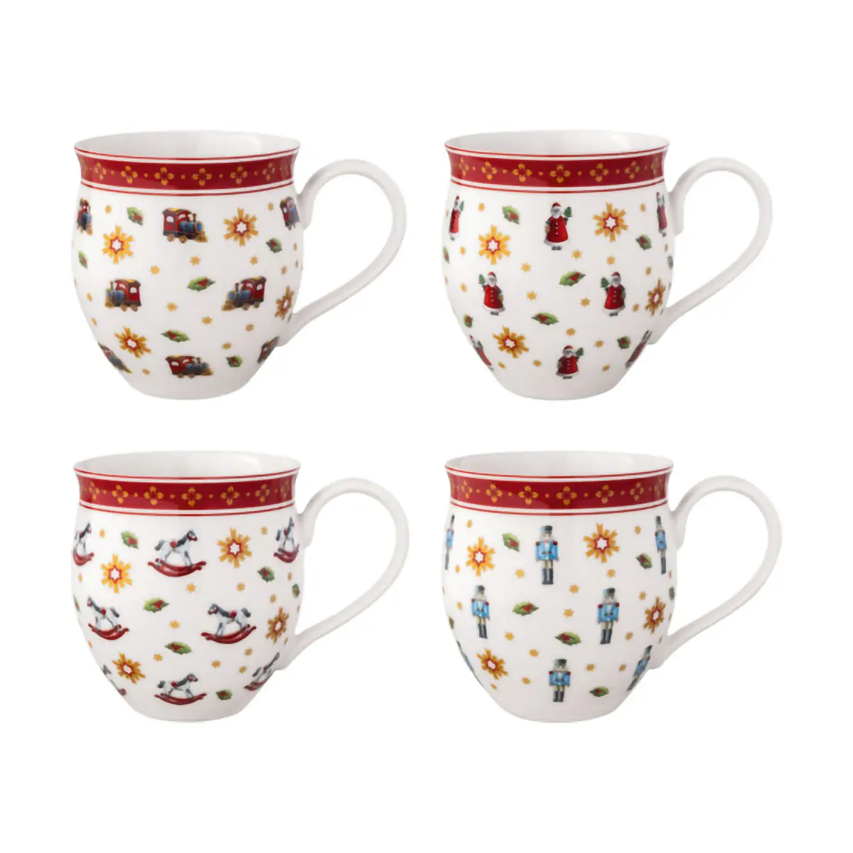 Toy's Delight krus 4 deler, Hvit-rød