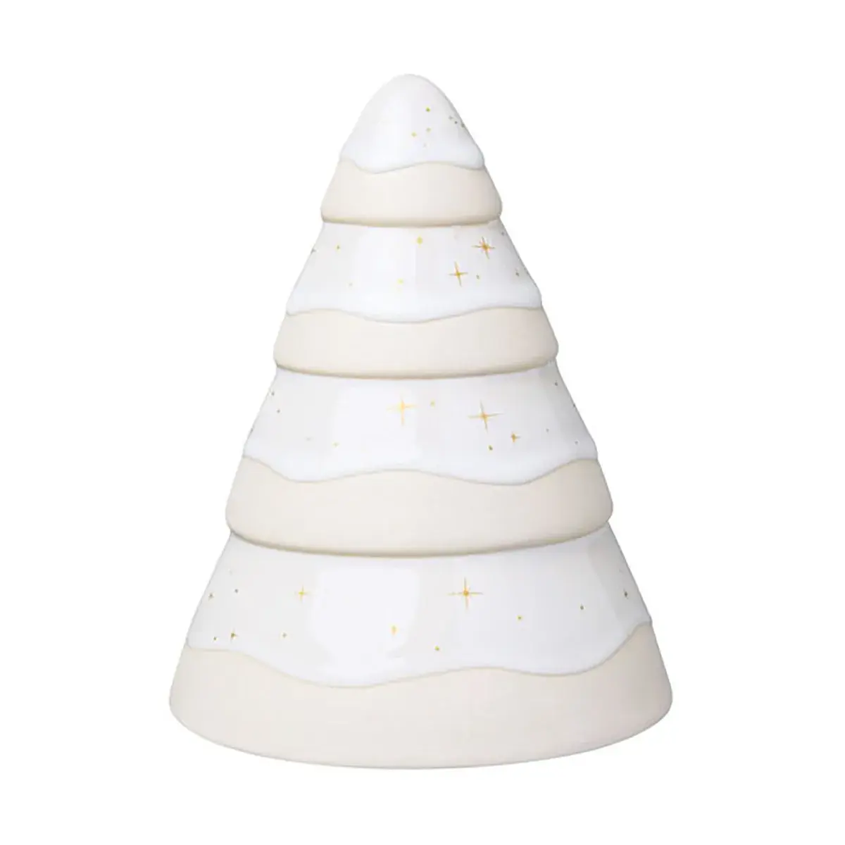 Winter Glow dekorasjon juletre 14 cm, Hvit-beige
