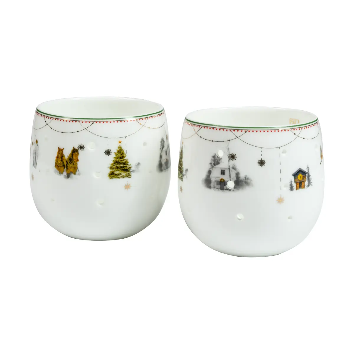 Julemorgen Story lyslykter 2-pack, Hvit