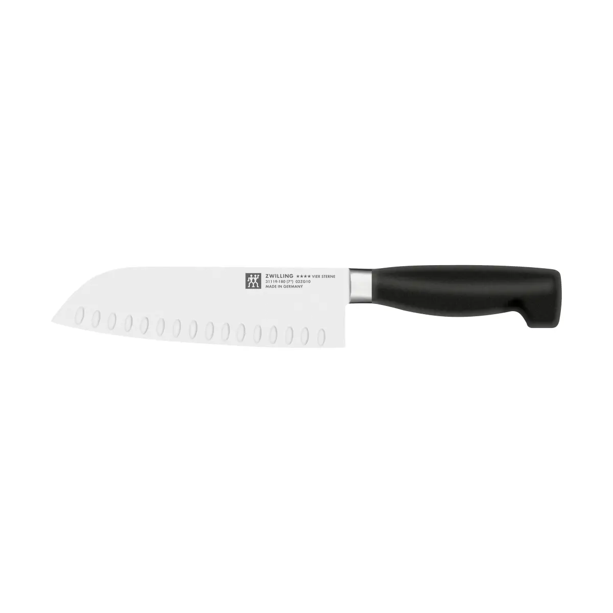 Zwilling Four star santokukniv 18 cm, Svart-rustfritt stål