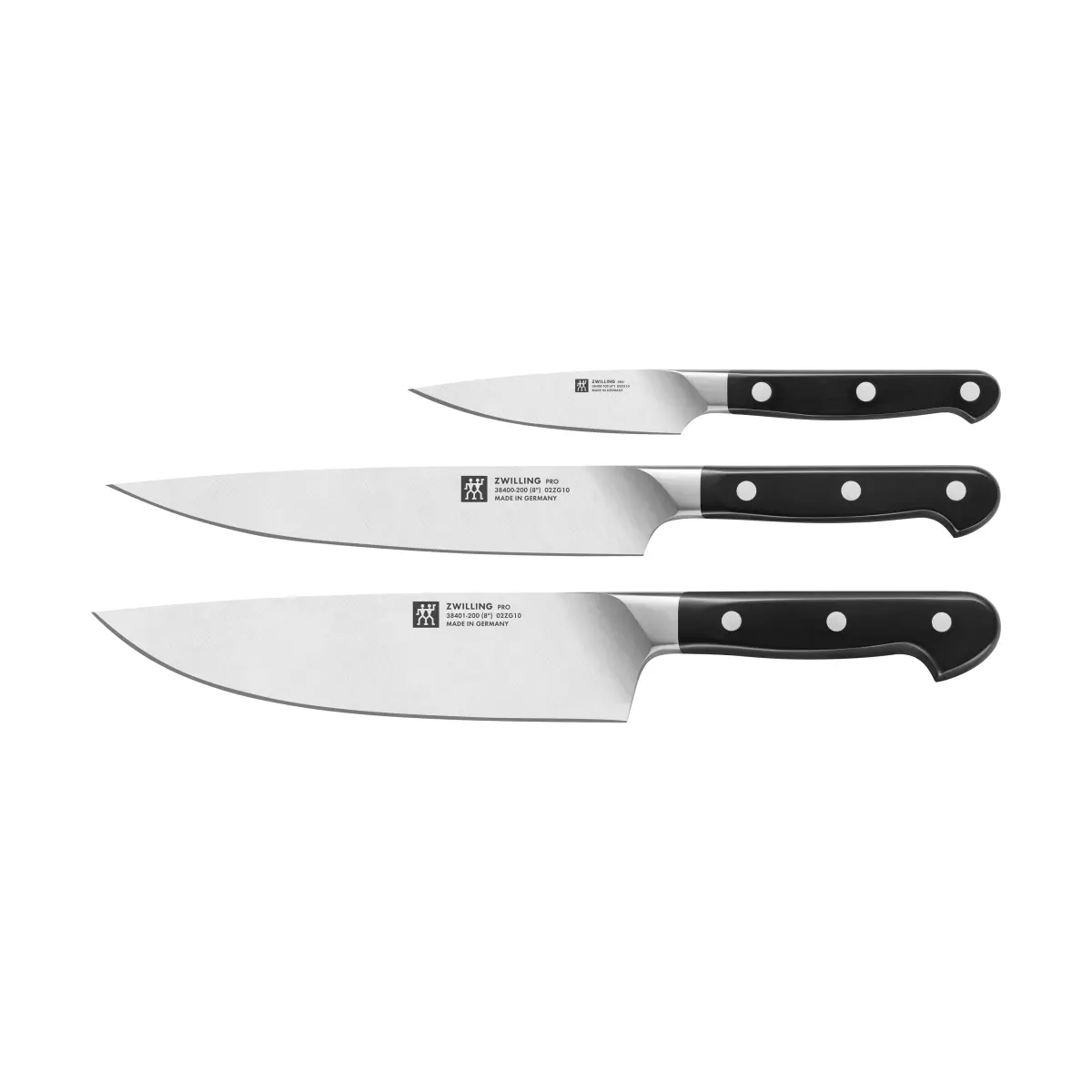 Zwilling Pro knivsett 3 deler, Svart-rustfritt stål