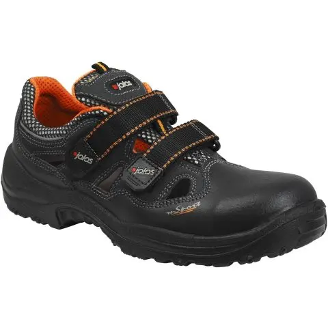 Jalas 3400A Monza Sport Vernesandal S1, aluminiumhette, svart/rød Str. 46