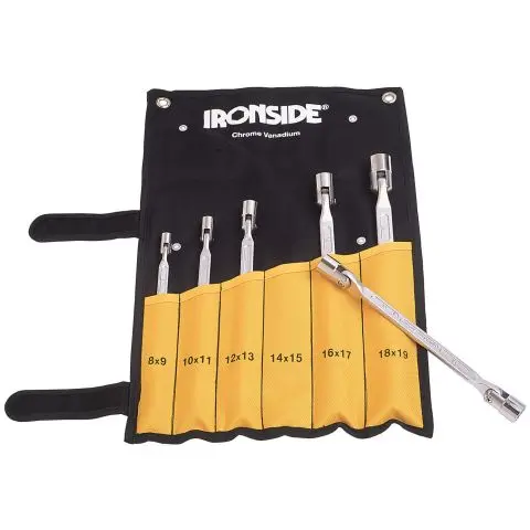 Ironside 117011 Leddnøkkelsett 6 deler, 8–19 mm, i veske