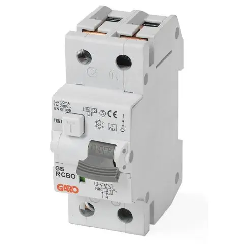Garo RCBO GS C13A 2P Personbeskyttelsesautomat 2-polet, C-karakteristikk 13 A