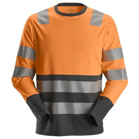Snickers Workwear 2433 T-skjorte varsel, oransje/svart Varsel, Oransje/Svart