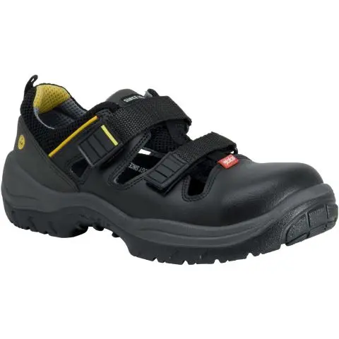 Jalas 3100 Monza Grip Vernesandal S1, aluminiumhette, svart/gul Str. 41