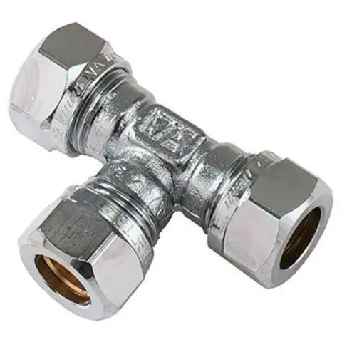 Vatette FG037115120 T-kobling 90°, forkrommet, redusert, 22 x 22 x 15