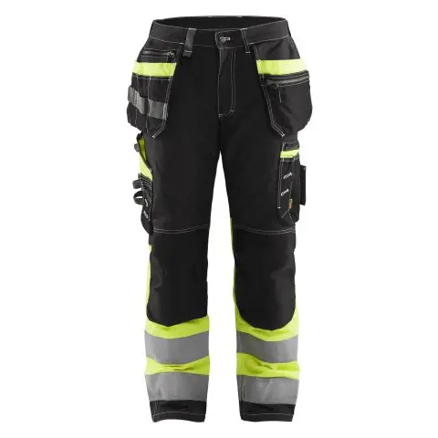 Blåkläder 179413709933D88 Synlighetsbukse med stretch, svart/varselgul Str. D88