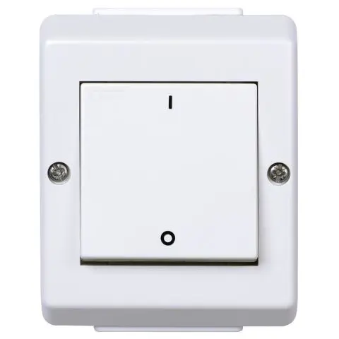 Elko EKO07468 Strømbryter renhvit, uten lys, IP55 Koblingstype: 2-polet