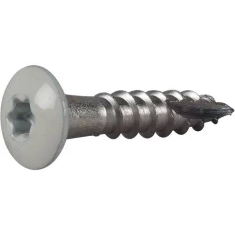 ESSVE 590406 Rennekrokskrue 4,8 mm Ø, hvit, TX20 35 mm, 250-pakning