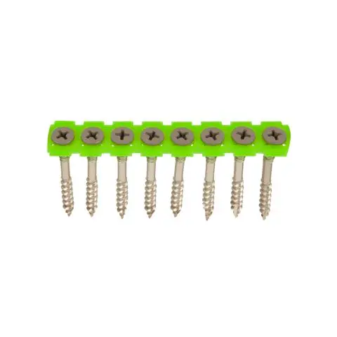 ESSVE 537611 Fasadeskrue 4,2 x 52 mm, rustfri/syrefast A4, bånd. Lysegrå, 1000-pakning
