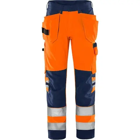 Fristads 2641 GPLU Arbeidsbukse varseloransje/marineblå Varseloransje/Marineblå