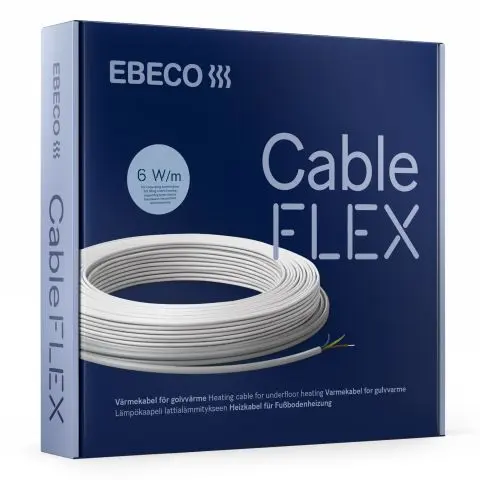 Ebeco Cableflex 6 Gulvvarmekabel serieresistiv 2-leder med skjerm 6 W/m