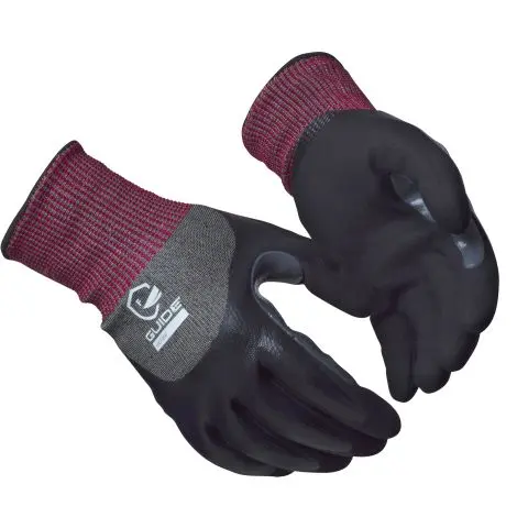 Guide Gloves 6607 Hanske nitrildyppet, kuttbeskyttelse F, touch 10