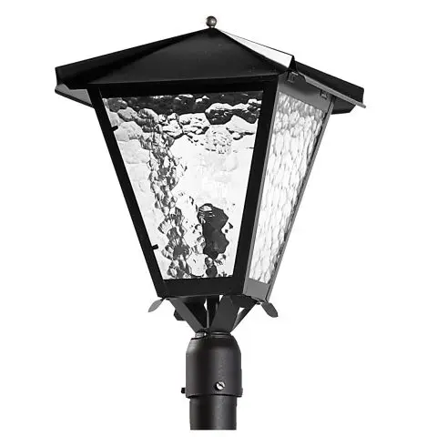 Westal Gustav Stolpelykt Ø60 mm, 440 x 320 mm, E27 Svart, klart katedralglass