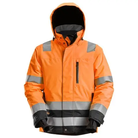 Snickers Workwear 1132-5504 Vinterjakke varsel, oransje/svart XS