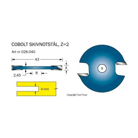 Cobolt 026-040 Notplate L=4 D=43 Z=2