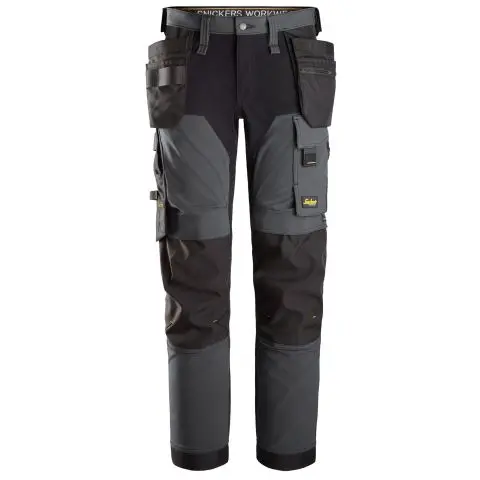 Snickers Workwear 6275-5804 AllroundWork Arbeidsbukse stretch, grå/svart Grå/Svart