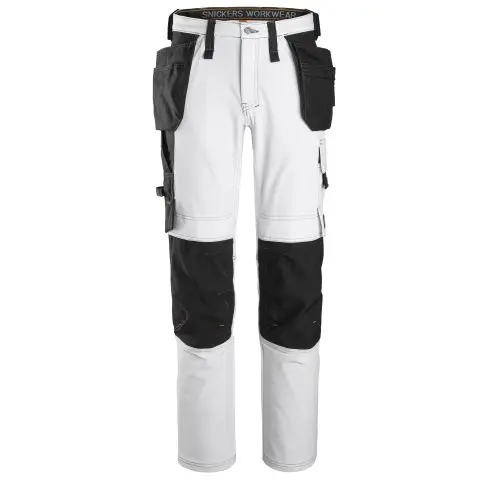 Snickers Workwear 6271 AllroundWork Arbeidsbukse stretch, hvit/svart 62