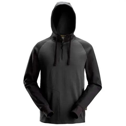 Snickers Workwear 2842-5804 Hettegenser grå/svart, halv glidelås Grå/svart
