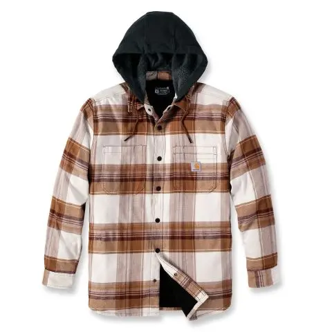 Carhartt 105938211-S Flanellskjorte brun, hvit S